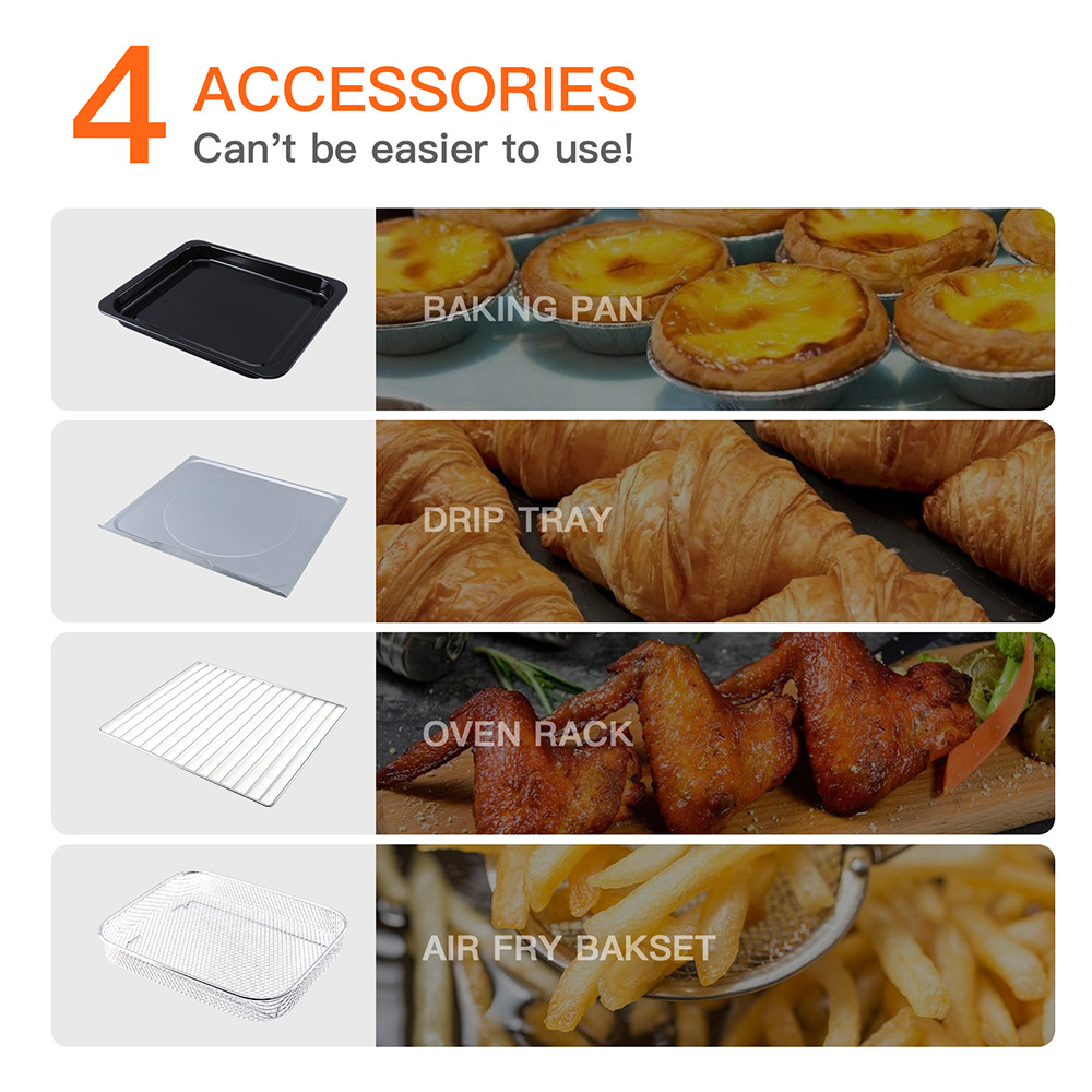 WEESTA 7-in-1 Air Fryer Toaster Oven Combo, 24QT Large Air Fryer 3.0 Double Mode System Technology - Silver