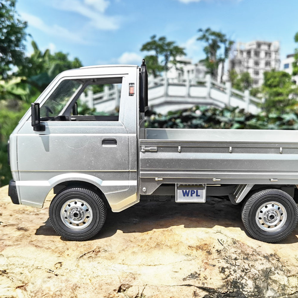 WPL D12 2.4G 1/10 2WD Off-road Military Truck RC Car - Silver Three Batteries