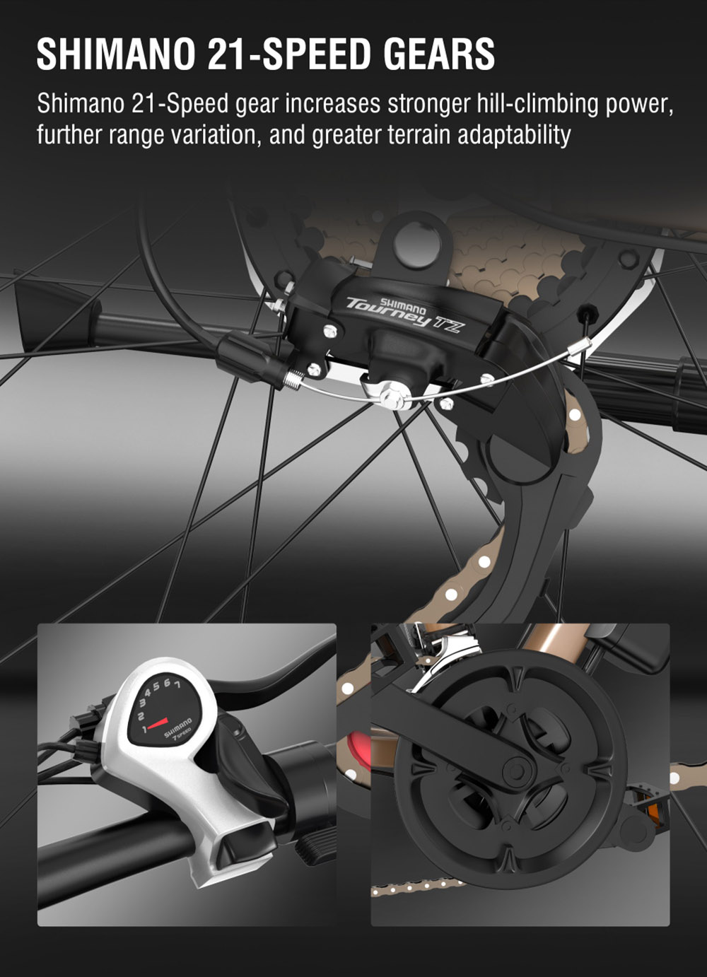 X-TRON C29 Electric Moped Bike 29*2.1'' Wheels 48V 13Ah Battery 500W Motor 40-45km/h Max Speed 150kg Load