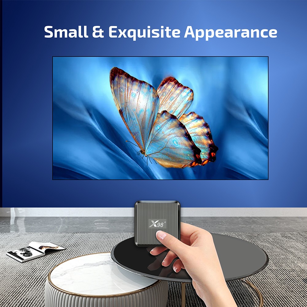 X98Q TV BOX Android 11 Amlogic S905W2 Quad Core ARM Cortex A53 1G RAM 8GB ROM 2.4G+5G WiFi 4K AV1 - US Plug