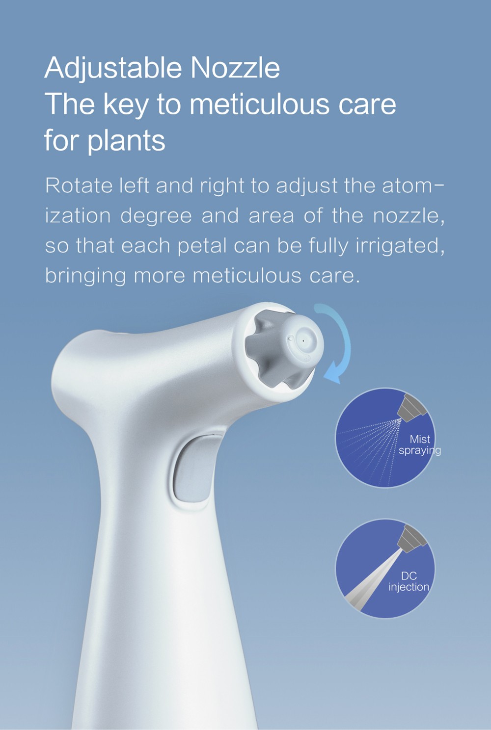 Xiaoda 550ml Portable Electric Watering Can USB Type-C Rechargeable Nano Steam Water Spray