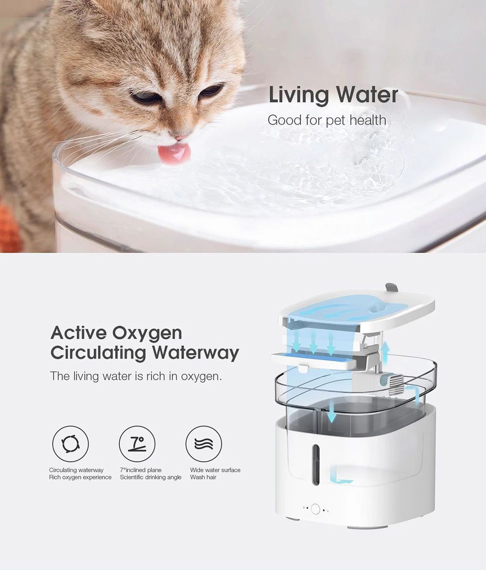 Xiaomi Mijia 2L Smart Automatic Pet Water Dispenser Living Water Supply Intelligent Linkage Mijia APP for Cats Dogs