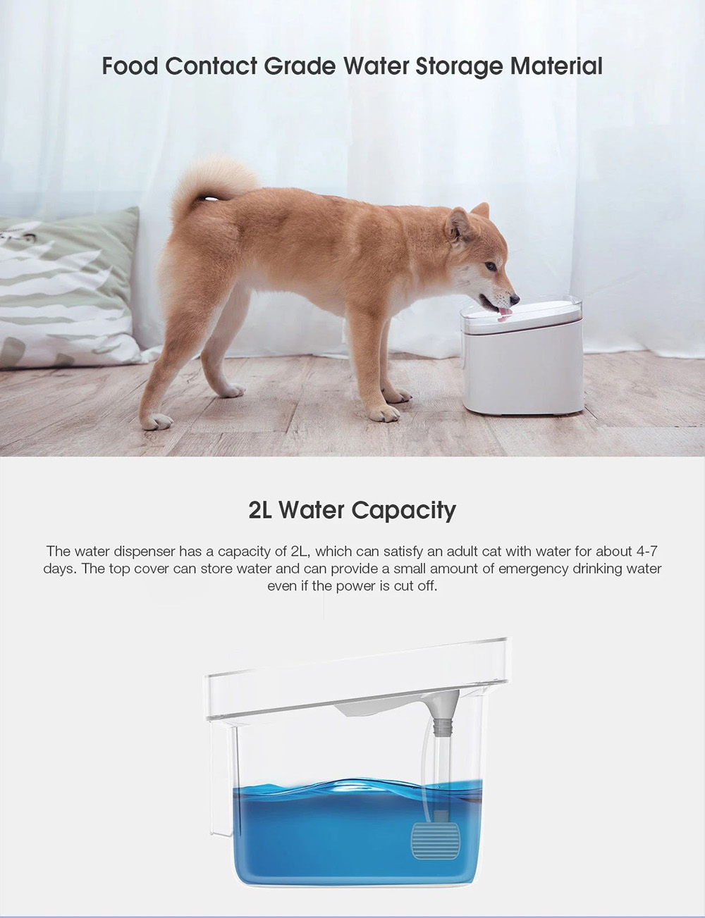 Xiaomi Mijia 2L Smart Automatic Pet Water Dispenser Living Water Supply Intelligent Linkage Mijia APP for Cats Dogs
