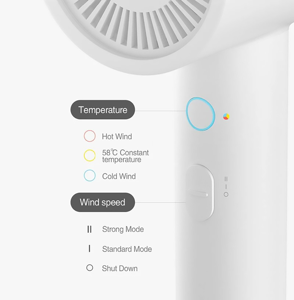 Xiaomi Mijia H3001600W Portable Water Ion Hair Dryer Quick Dry Hair Dryer Negative Ion Hair Care Professional