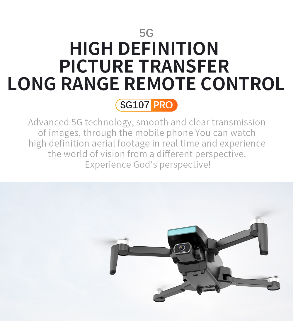ZLL SG107 Pro RC Drone GPS 4K Profesional 5G WiFi FPV Quadcopter Foldable 1.2KM Distance 120M Height - One Battery