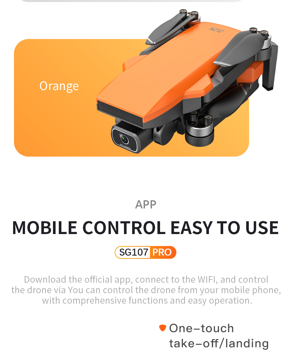 ZLL SG107 Pro RC Drone GPS 4K Profesional 5G WiFi FPV Quadcopter Foldable 1.2KM Distance 120M Height - One Battery