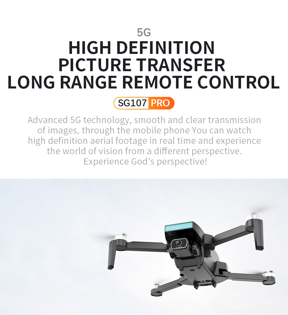 ZLL SG107 Pro RC Drone GPS 4K Profesional 5G WiFi FPV Quadcopter Foldable 1.2KM Distance 120M Height - Two Batteries