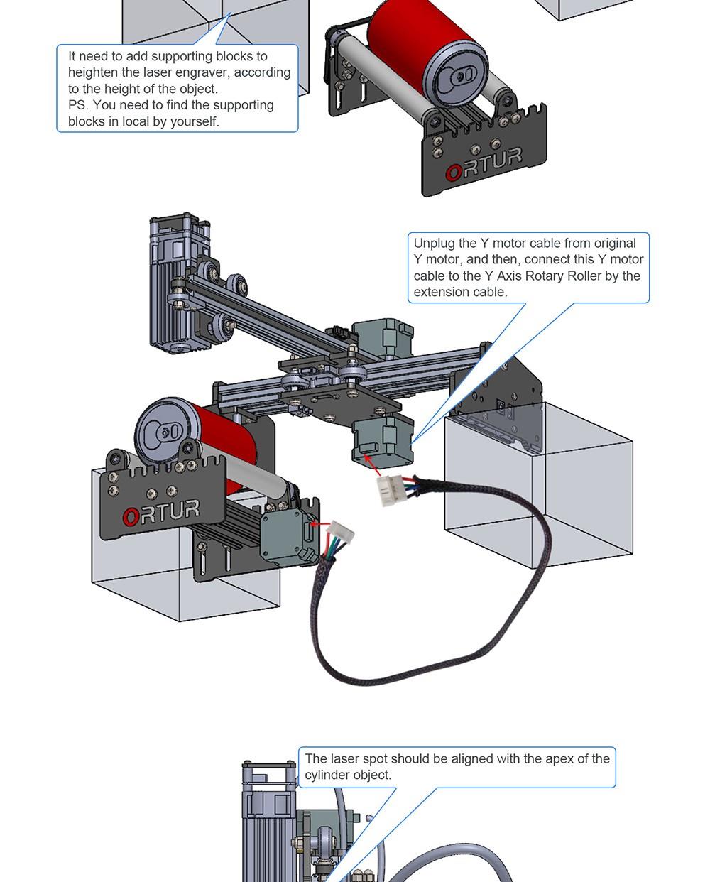 ORTUR Laser Engraving Y-axis Rotary Roller Ortur-YRR Laser Master Part to Engrave on Cans, Eggs, Cylinders