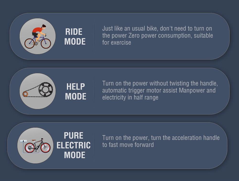 JANOBIKE E26 Electric Bicycle 48V 1000W Motor 16Ah Battery 26 Inch Tire Snow, Mountain, City Bike - Black