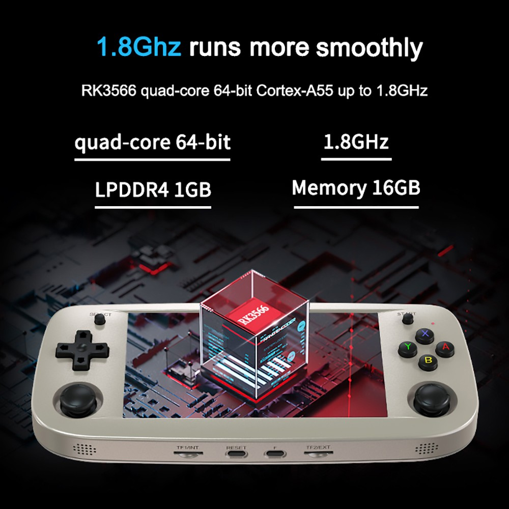 ANBERNIC RG503 Portable Game Console 16+64GB 4.95'' OLED Screen 4000 Games Retro WiFi Bluetooth Linux System - Blue