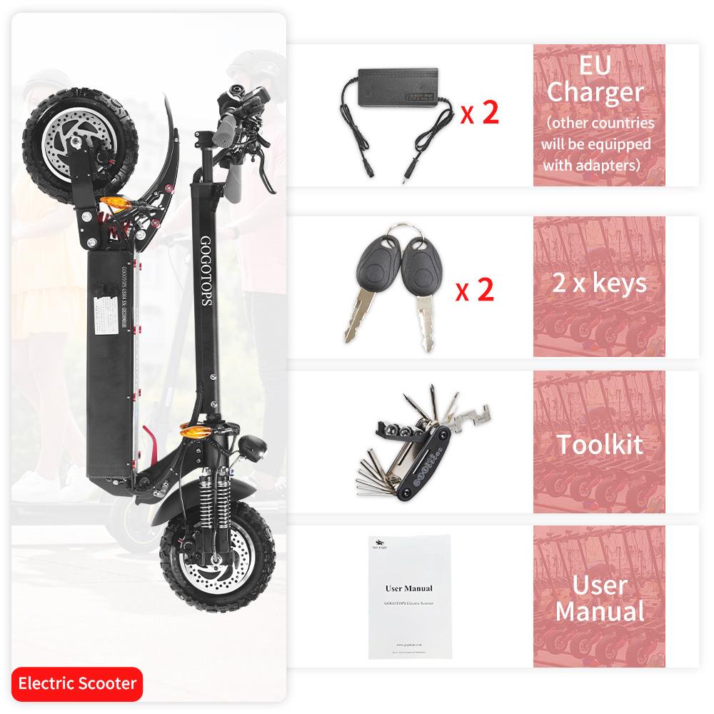 Gogotops GS4 Off Road Electric Scooter 2000W 38.4Ah Battery 80km Range 65km/h Max Speed 150kg Load