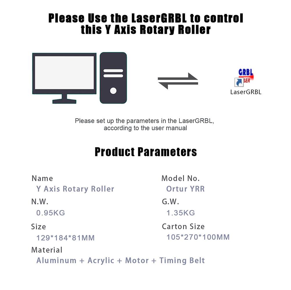 ORTUR Laser Engraving Y-axis Rotary Roller Ortur-YRR Laser Master Part to Engrave on Cans, Eggs, Cylinders
