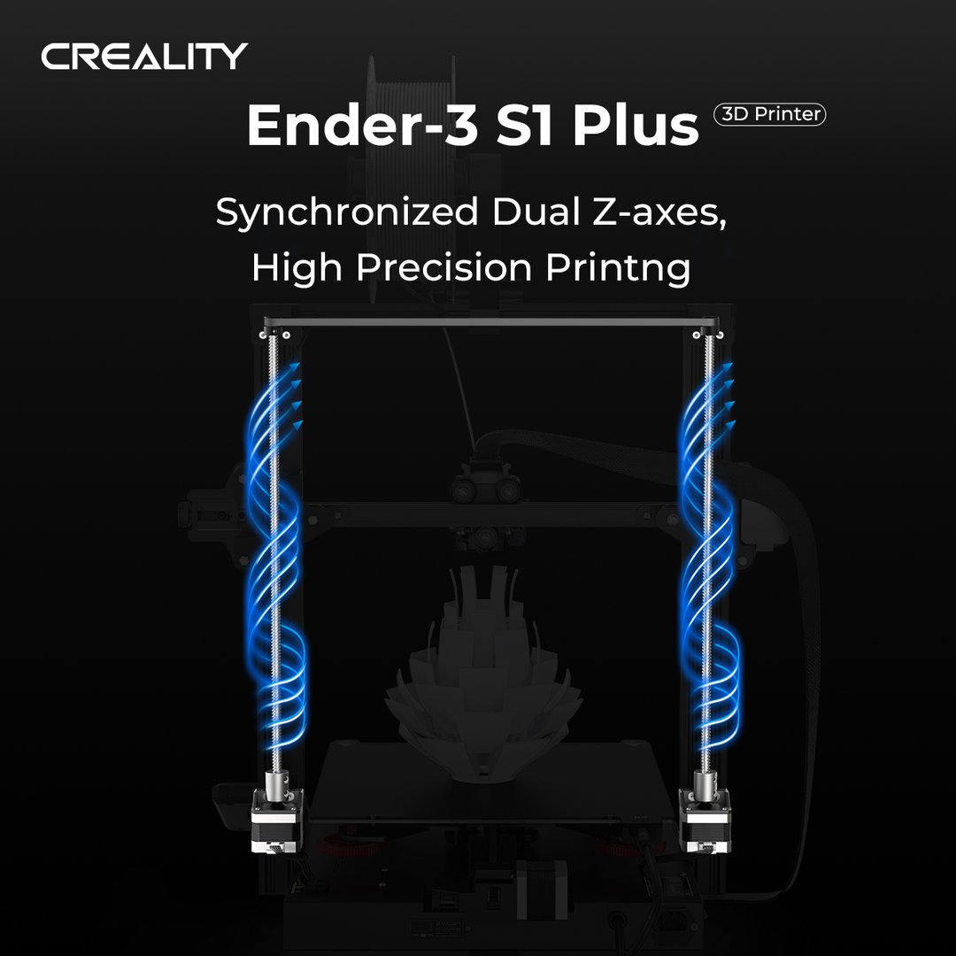 Imprimante 3D Creality Ender-3 S1 Plus, extrudeuse directe à double vitesse Sprite, synchronisation à double axe Z, 300*300*300mm