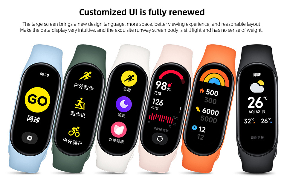 XIAOMI Smart Band 7 NFC okos karkötő intelligens karkötő óra AMOLED képernyős karkötő Fitness Tracker pulzusmérő Blood Oxygen - fekete