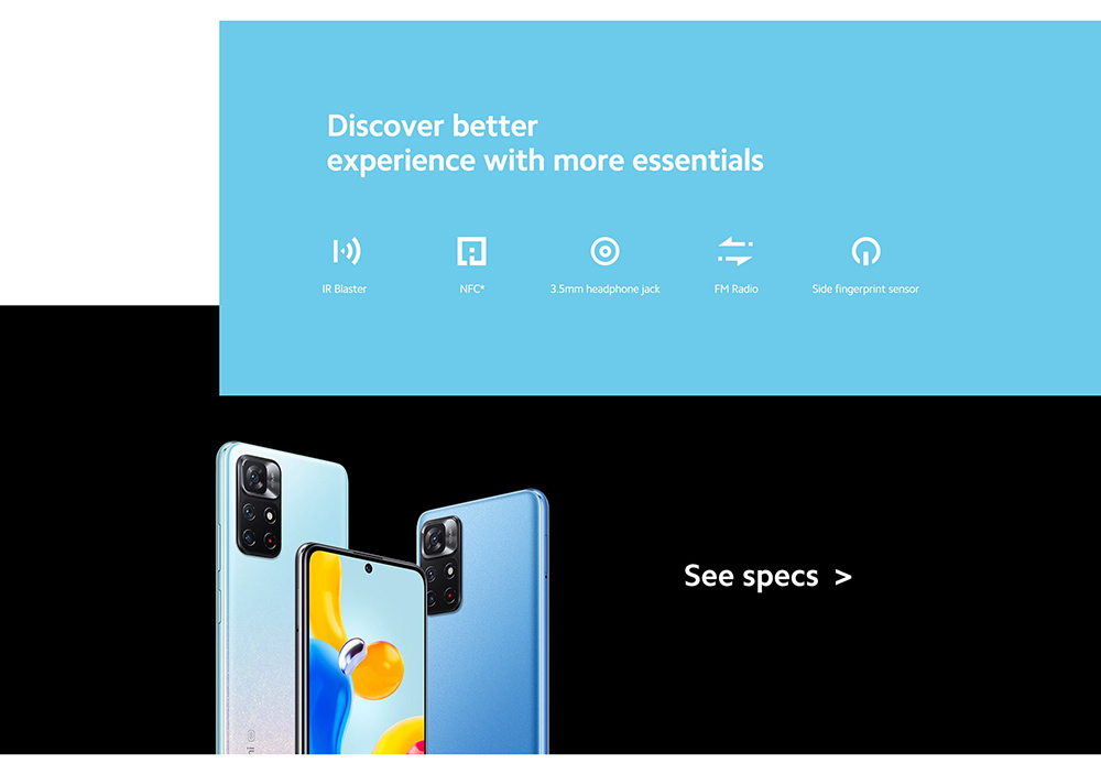 Global Version Xiaomi Redmi Note 11S 5G Smartphone 4GB 64GB Octa Core, 5000mAh 33W Charging 50MP Camera Midnight Black