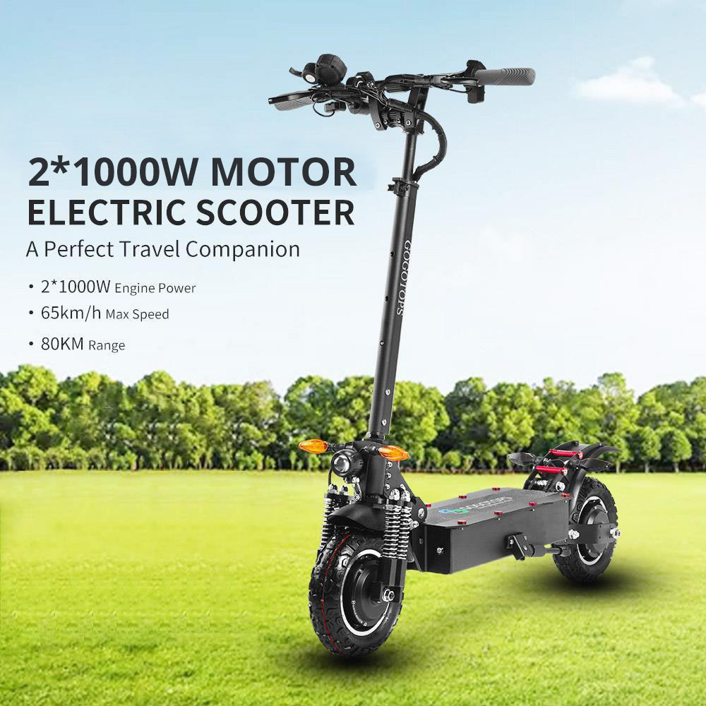 Gogotops GS4 Off Road Electric Scooter 10 Inch 1000W*2 Dual Motor 52V 38.4Ah Battery 80km Range 65km/h Max Speed 150kg Load