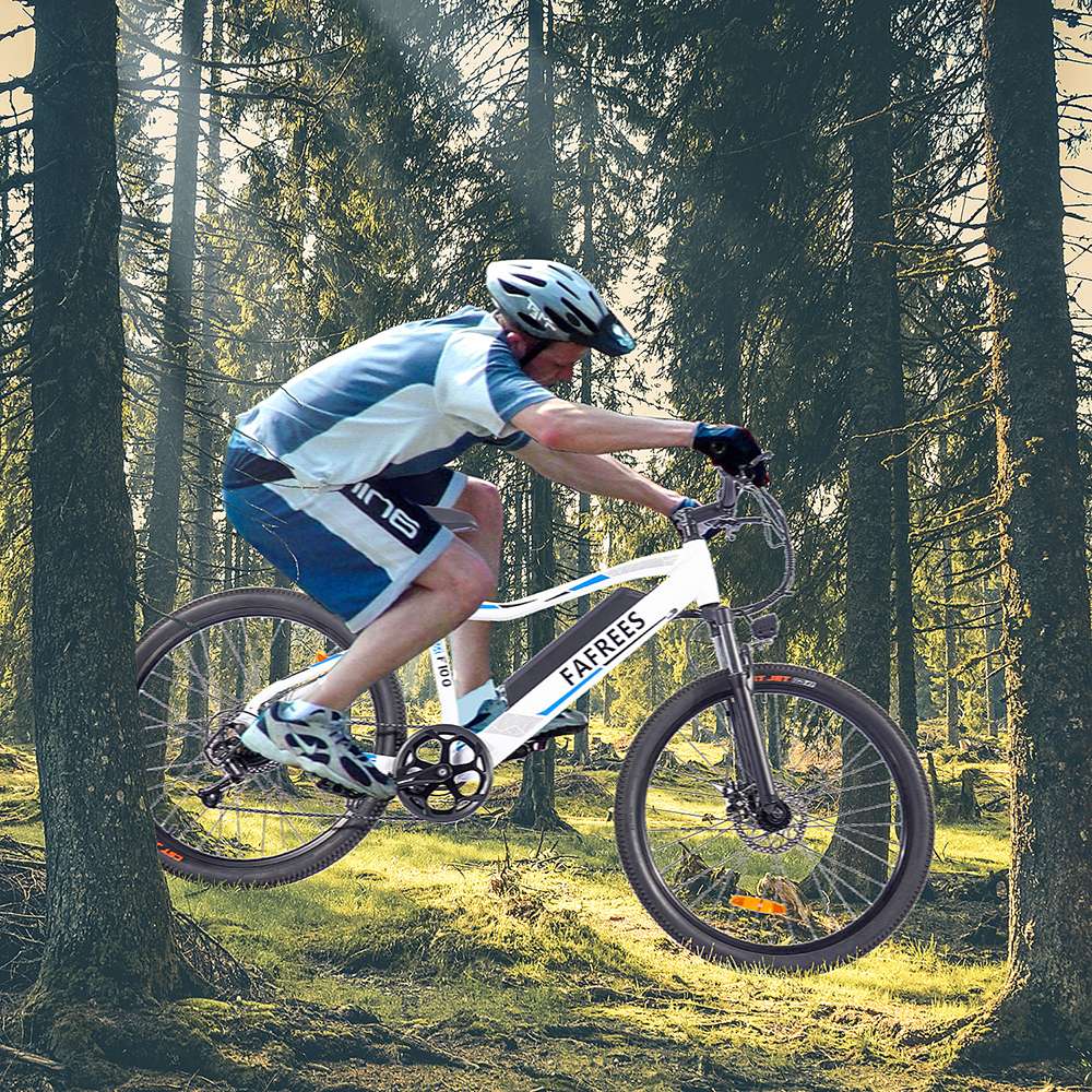 FAFREES F100 26 Inch Electric Bike Max Speed 33Km/h Mountain Ebike 350W Motor 48V 11.6Ah Removable Battery Recharge System Shimano 7 Speed Gears LED Display Aluminum Alloy Frame - Black