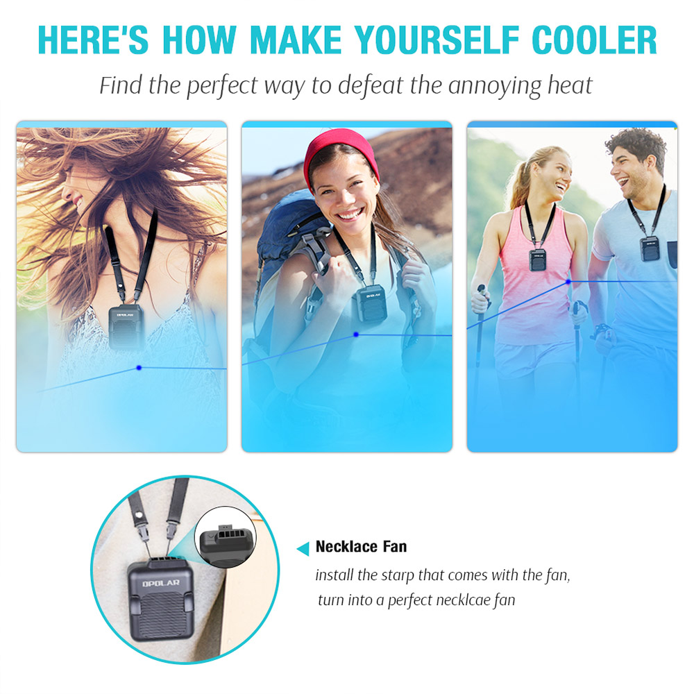 6000mAh Waist Clip Fan with 23H Working Time, Portable Hands-free Belt Fan, 3-Speed, 5100rpm Strong Airflow