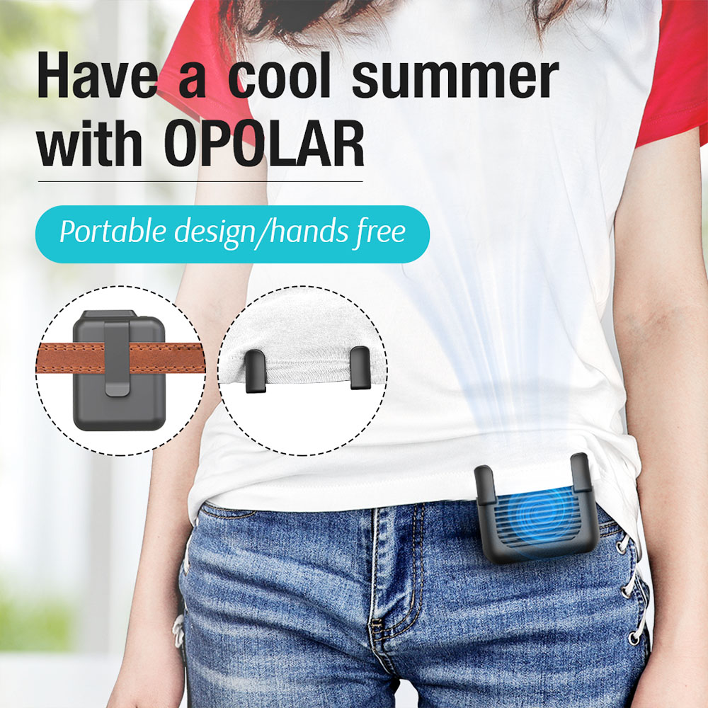 6000mAh Waist Clip Fan with 23H Working Time, Portable Hands-free Belt Fan, 3-Speed, 5100rpm Strong Airflow