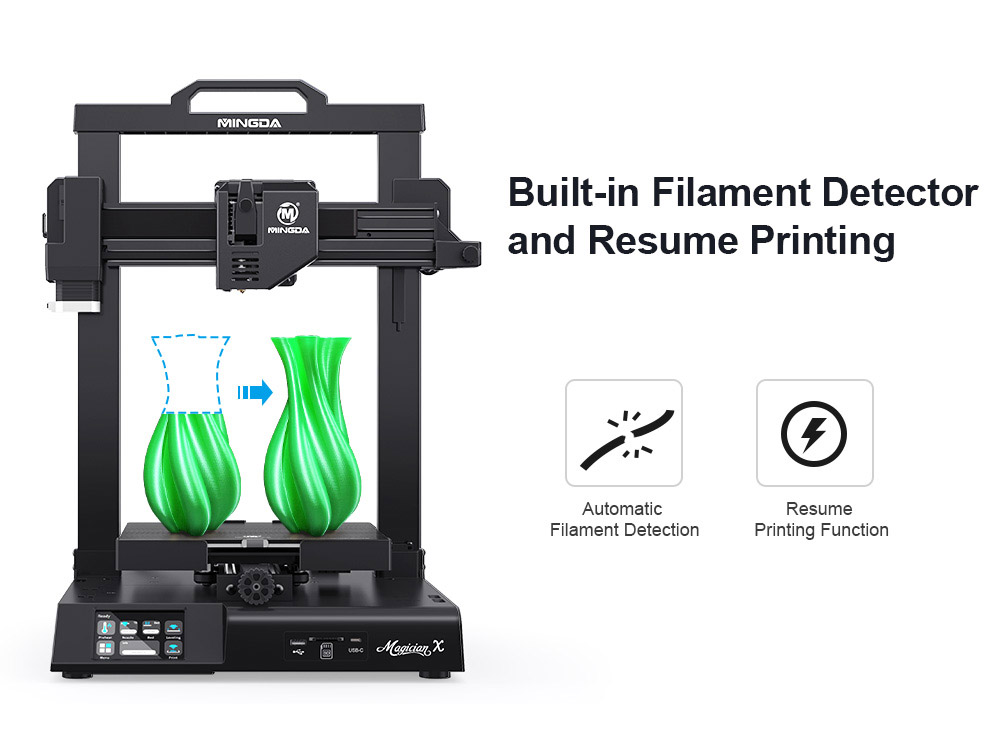 MINGDA Magician X Modular 3D Printer, Direct Drive Extruder, Auto Leveling, 32Bit Mainboard, Ultra-Silent, 230*230*260mm