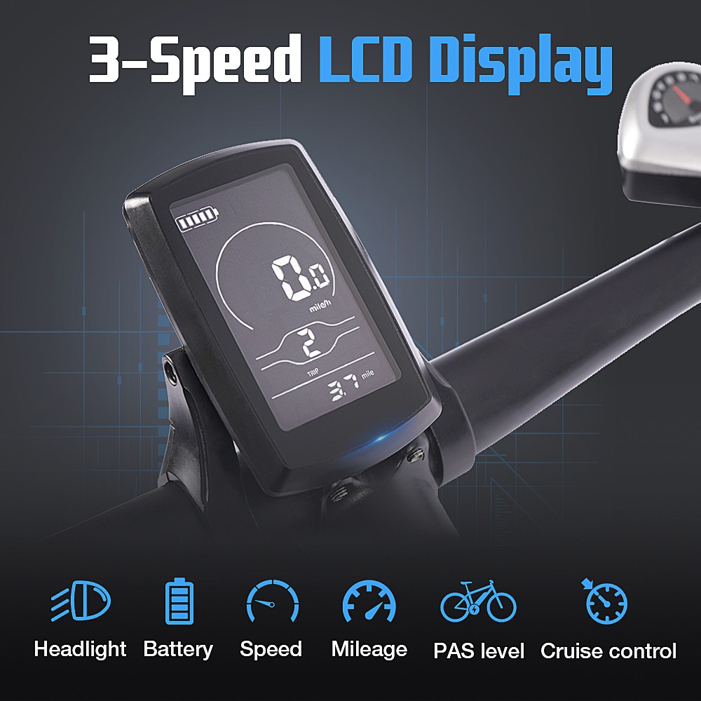 FAFREES F100 26 Inch Electric Bike Max Speed 33Km/h Mountain Ebike 350W Motor 48V 11.6Ah Removable Battery Recharge System Shimano 7 Speed Gears LED Display Aluminum Alloy Frame - Black