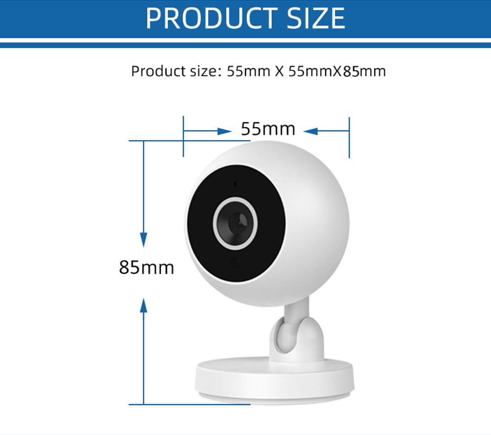 A2 Indoor Security Camera, Baby Monitor Smart Home IP Wi-Fi Camera with Night Vision/2.4GHZ/Motion Detection/2-Way Voice