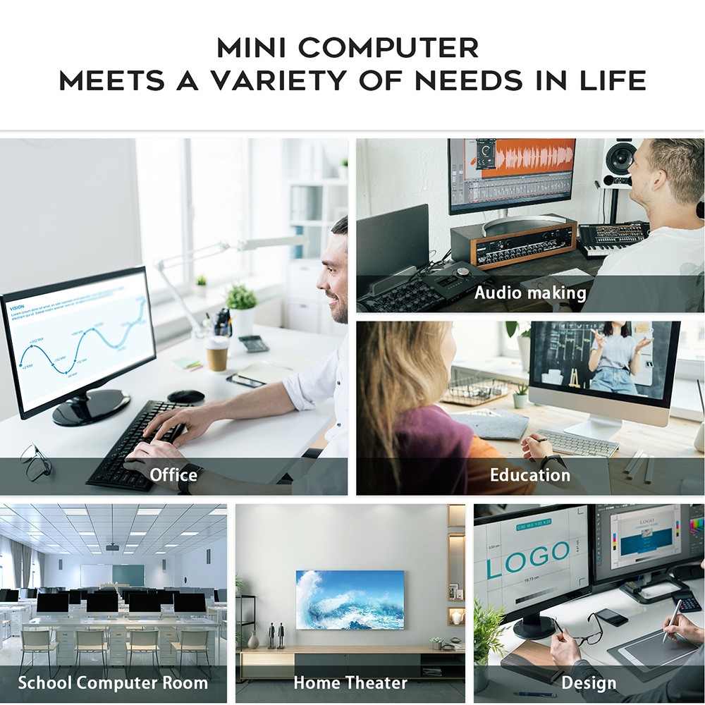 Beelink MINI S Mini PC Intel Jasper Lake N5095 8GB RAM/128GB SSD 2.4G+5G WiFi Bluetooth 1000Mbps LAN 2xHDMI - EU Adapter