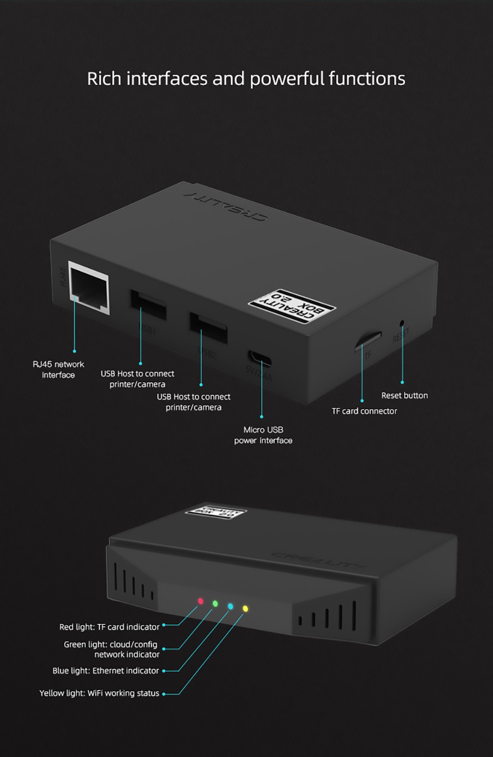Creality Smart Kit 2.0 with 8G TF Card, Creality WiFi Box 2.0, 1080P Web Camera for Ender-3, Ender-3 Pro, Ender-3 V2