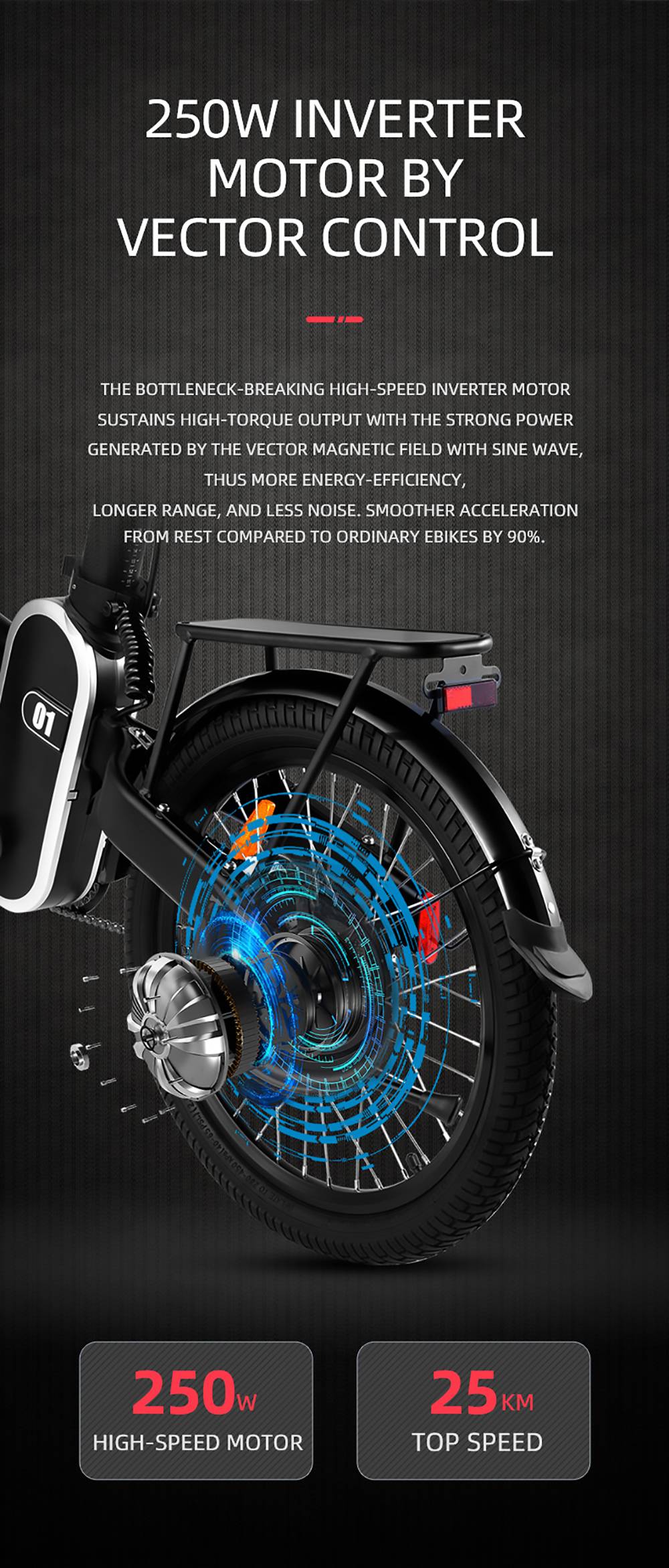 DYU R1 20 Inch Electric City Bike Folding Torque Sensor Electric Bike 250W 5Ah 36V Black