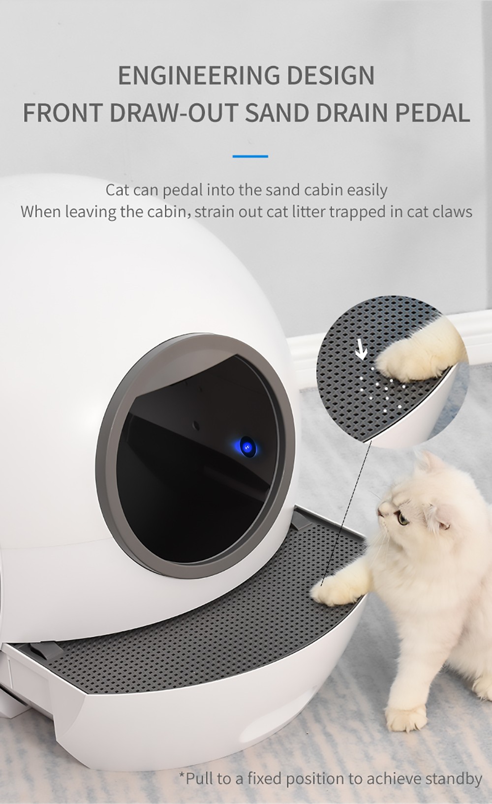 ELS PET Self Cleaning Cat Litter Tray, Large Capacity Smart Cat Litter Box with Automatic Rake, APP Control Cat Toilet