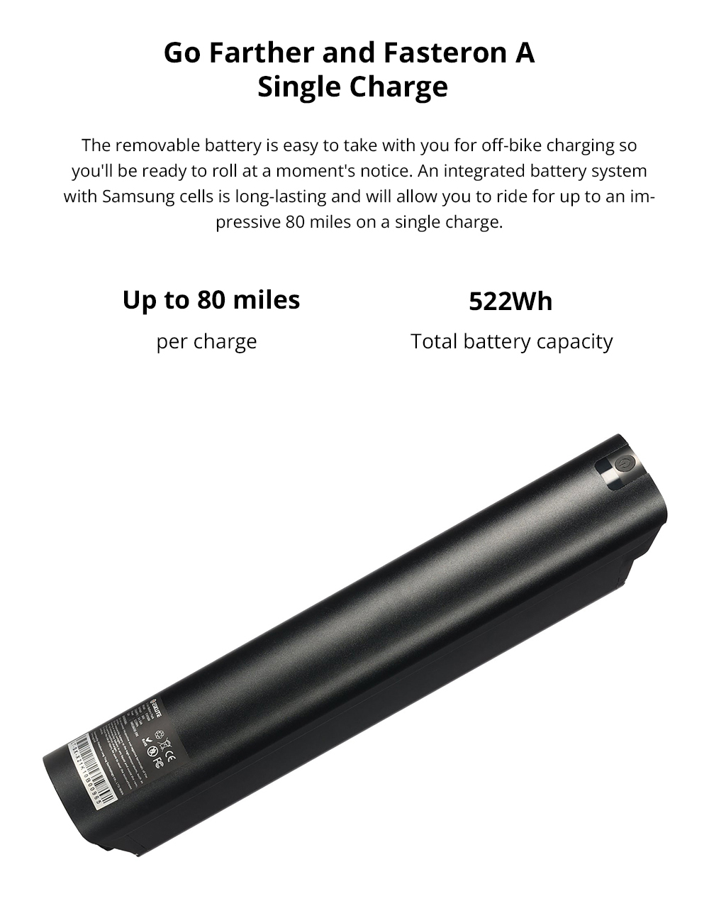 ESKUTE Polluno Pro Electric Bicycle 28'' Tire 250W Mid-drive Motor 14.5Ah Battery for 80 Miles Range