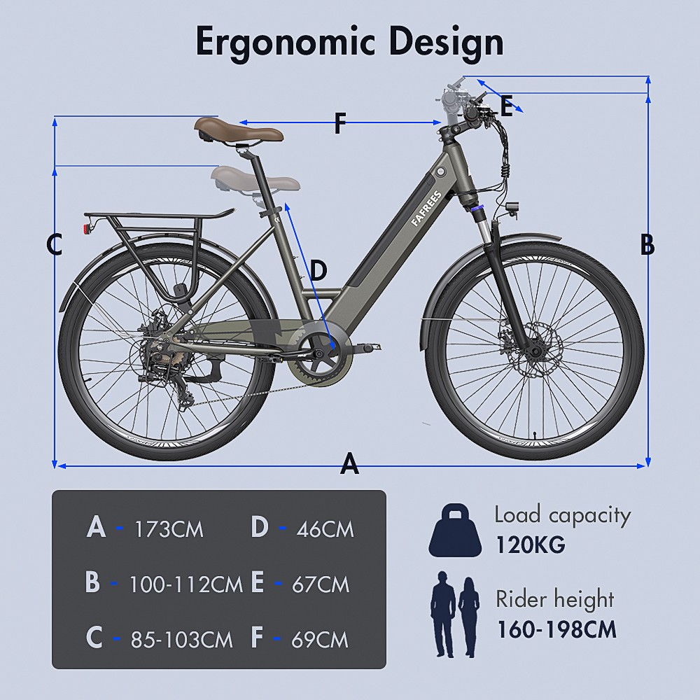 FAFREES F26 Pro 26'' Step-through City E-Bike 25 Km/h 250W motor 36V 10Ah vstavaná odnímateľná batéria, Shimano 7 rýchlostí - zelený