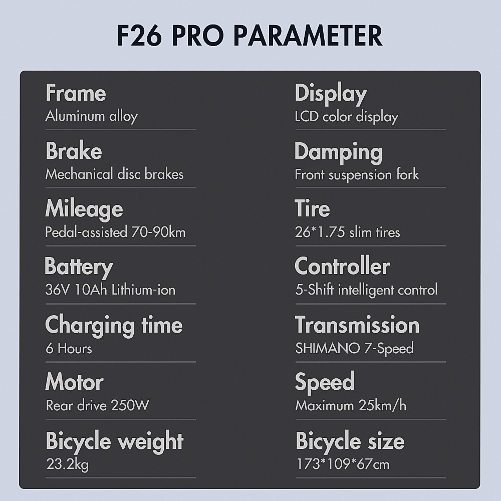 FAFREES F26 Pro 26'' Step-through City E-Bike 25 Km/h 250W motor 36V 10Ah vstavaná odnímateľná batéria, Shimano 7 rýchlostí - zelený