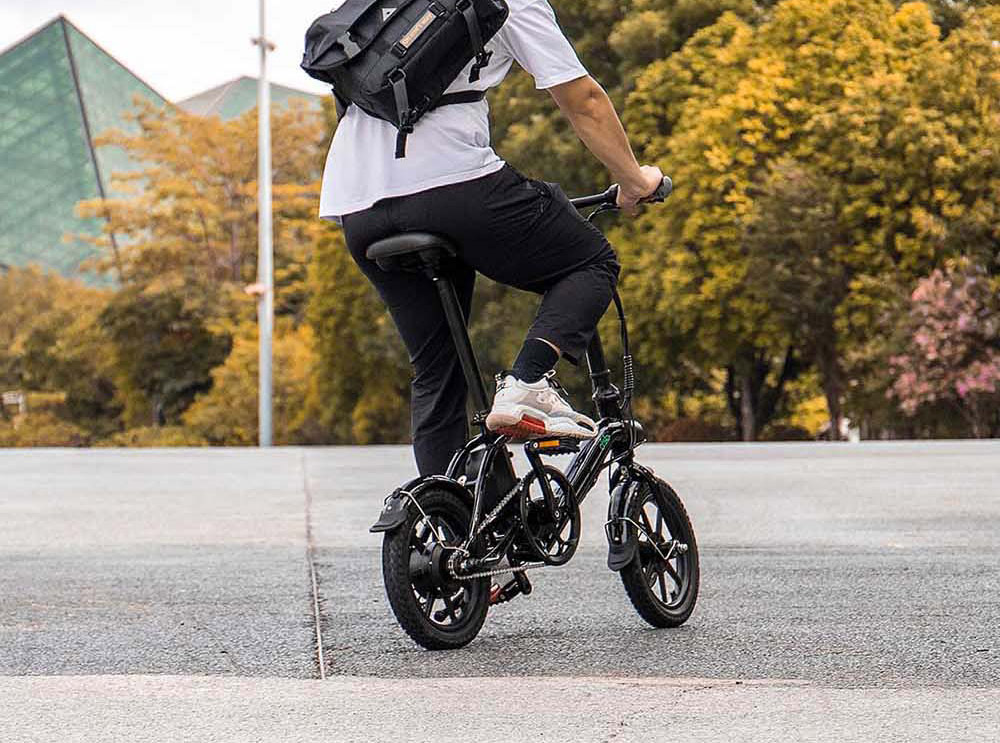 FIIDO D3 Pro Folding Electric Moped Bike 14'' City Bicycle Commuter Bike Max 25km/h Three 7.5Ah Lithium Battery - White