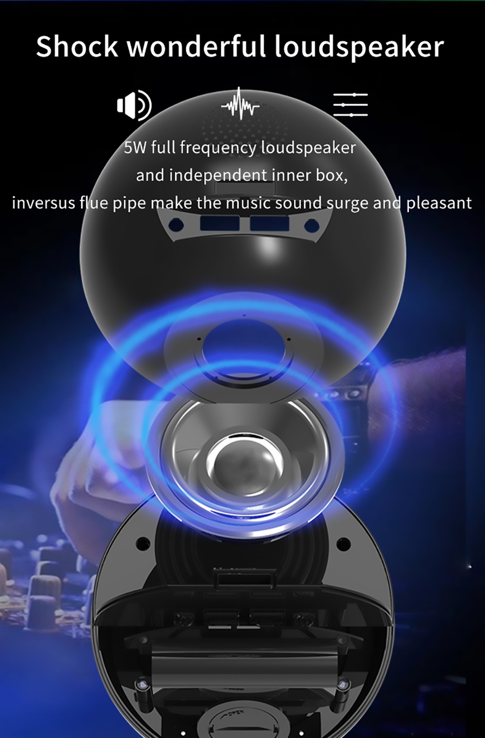 GREEN TIME X10 Bluetooth Alarm Clock Speaker White