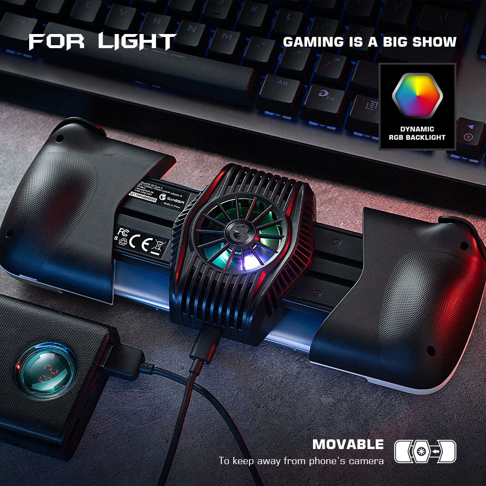 GameSir X3 Type-C Game Controller & Cooler with 4000 mm² Cooling Area, RGB Backlight, Compatible with Android 9