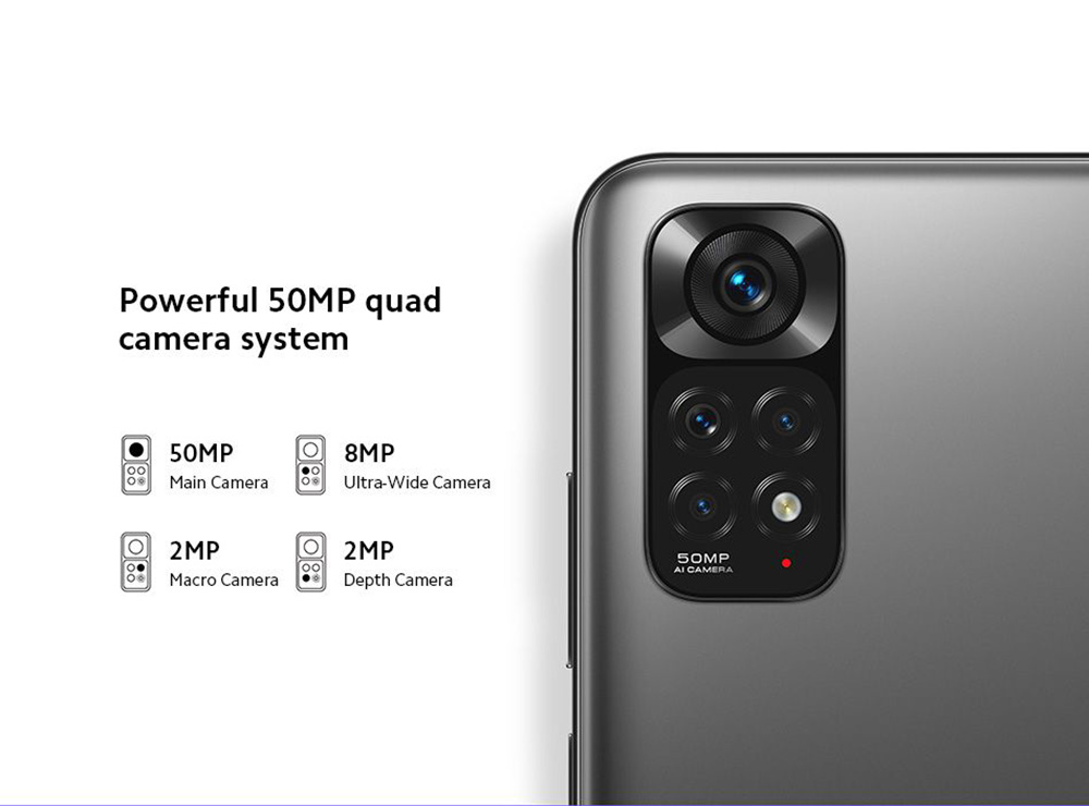 Global Version Xiaomi Redmi Note 11 Smartphone, 4GB 128GB Octa Core Snapdragon 680, 50MP Quad Camera, 5000mAh MIUI 13