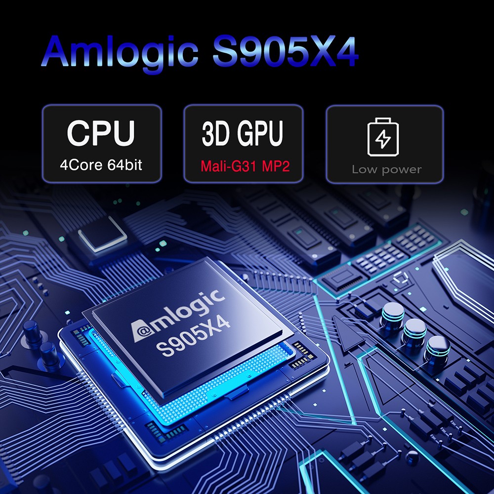 H96 Max X4 TV Box Amlogic S905X4 64-bit Quad Core ARM® Cortex ™ A55، 4GB RAM 32GB ROM 2.4G + 5G WiFi 4K AV1 - قابس الاتحاد الأوروبي