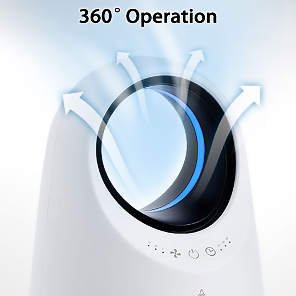 HALO H13 True HEPA Filter Air Purifier, 360 Degree Operation Air Cleaner with 3 Stage Filtration System, 3 Fan Speeds