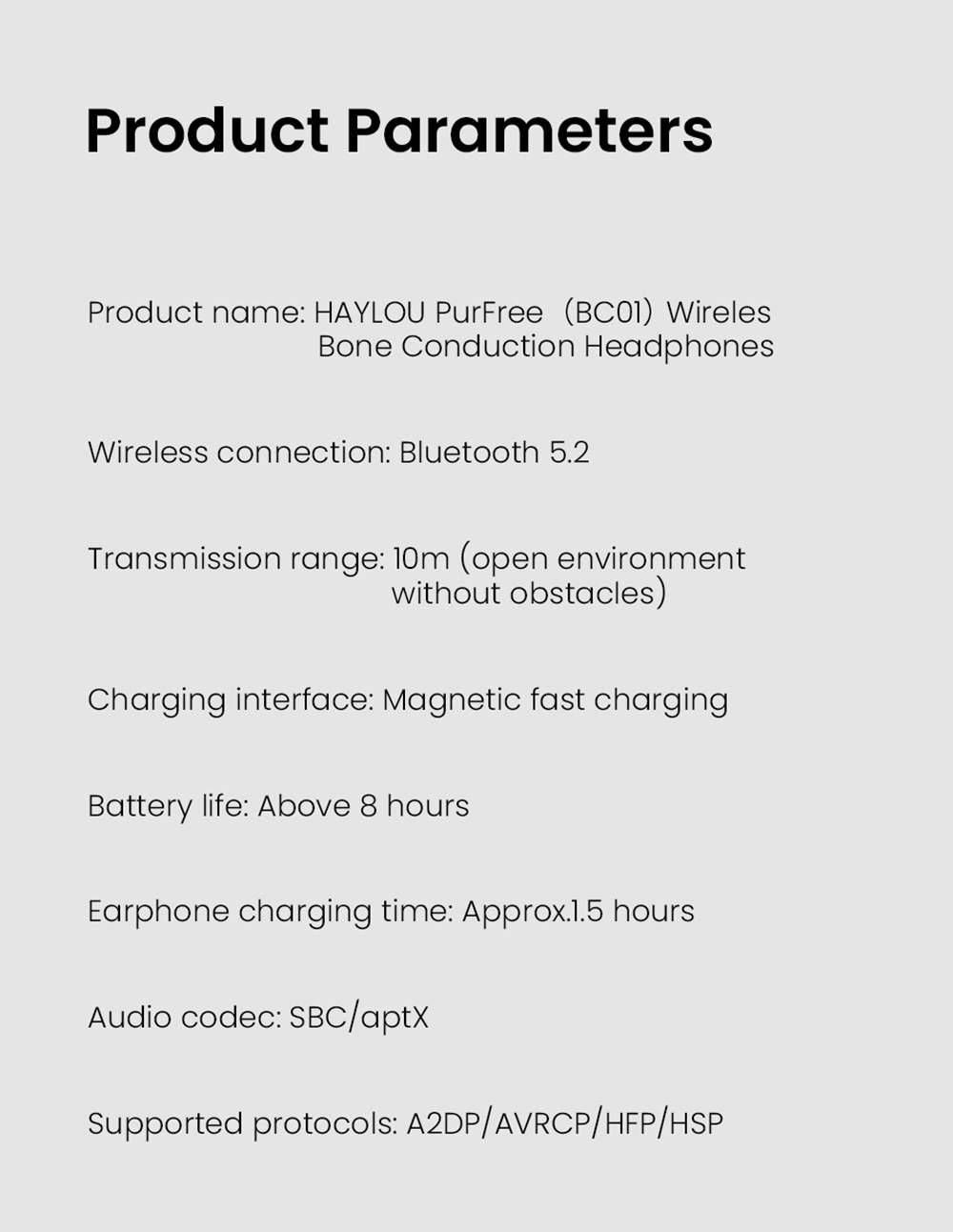 HAYLOU PurFree (BC01) Bone Conduction Headphones Qualcomm 3044 Bluetooth 5.2 Wireless Earphones IP67 Waterproof