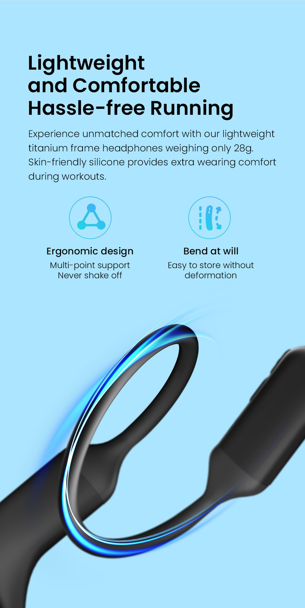 HAYLOU PurFree (BC01) Bone Conduction Headphones Qualcomm 3044 Bluetooth 5.2 Wireless Earphones IP67 Waterproof