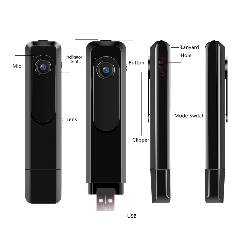 Hidden Cameras Spy Pen Camera, HD 1080P Clip On Body Camera, Mini Pocket Video and Audio Recorder