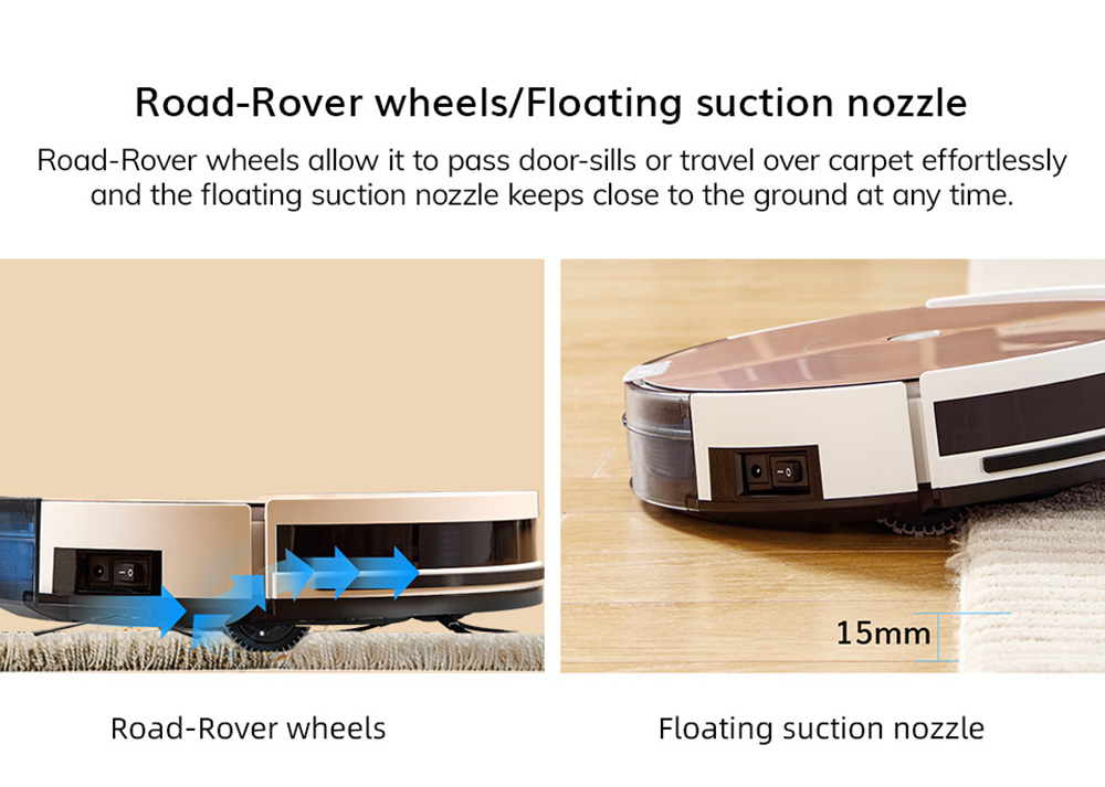 ILIFE A80 Plus Robot Vacuum Mop Cleaner, 1000Pa Carpet Pressurization, 450ml Dust Tank, WiFi APP Control Electronic Wall