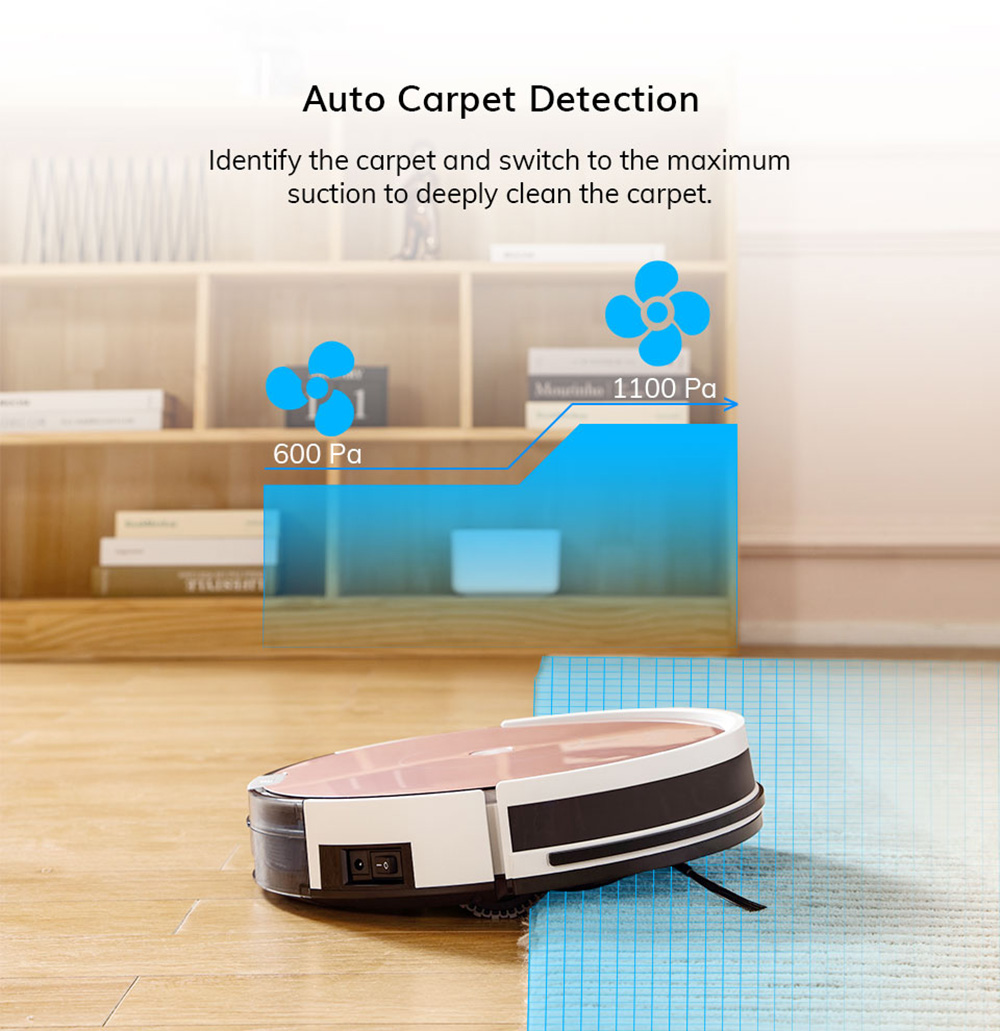 ILIFE A80 Plus Robotic Vacuum Cleaner Mop, 1000Pa Carpet Pressure, 450ml Dust Container, WiFi APP Control Electronic Wall