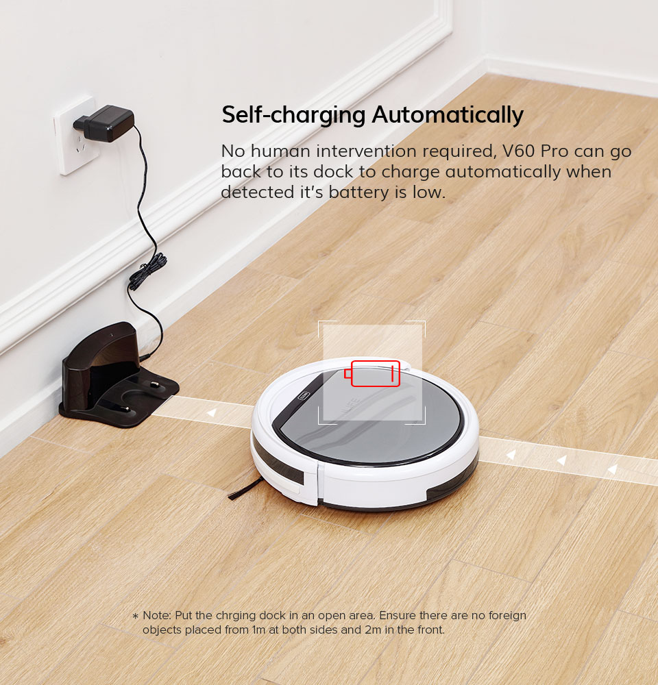 ILIFE V60 Pro Robot Vacuum Cleaner 1000Pa Suction Vacuuming Mopping