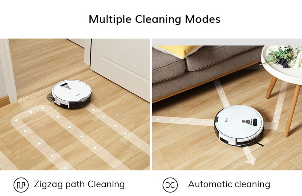 ILIFE V8 Plus Robot Vacuum Cleaner, 1000Pa Suction Wet Mopping, 750ml Malaking Dustbin, Auto Obstacle Avoidance - EU Plug