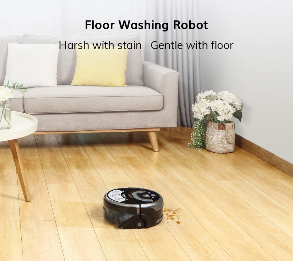 ILIFE W400 1000Pa Floor Washing Robot, 900ml Water Tank, Gyroscopic Planning, 4 Cleaning Mode, Voice Broadcast - US Plug