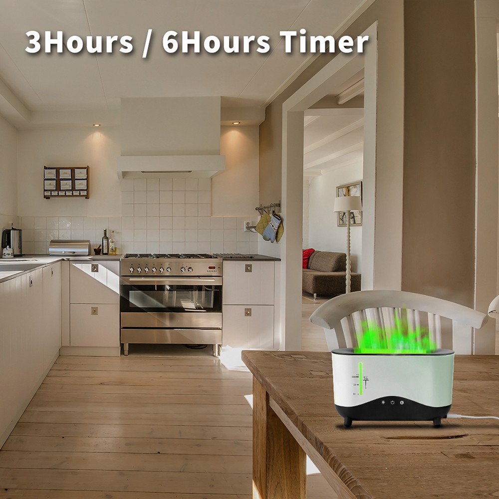 J2 Colorful Flame Diffuser with 3D Dynamic Mist, 250ml Ultrasonic for 12 Hours Working Time Auto-off Night Lamp Function