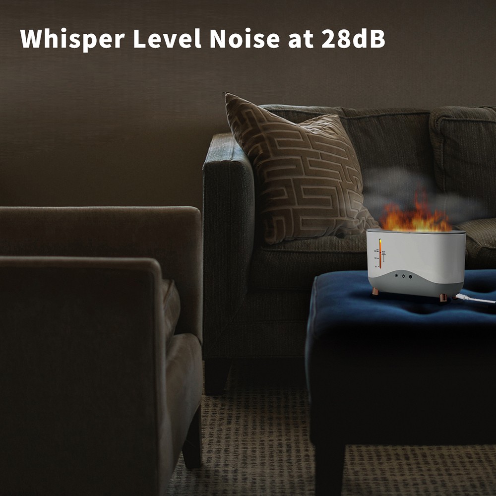 J2 Colorful Flame Diffuser with 3D Dynamic Mist, 250ml Ultrasonic for 12 Hours Working Time Auto-off Night Lamp Function