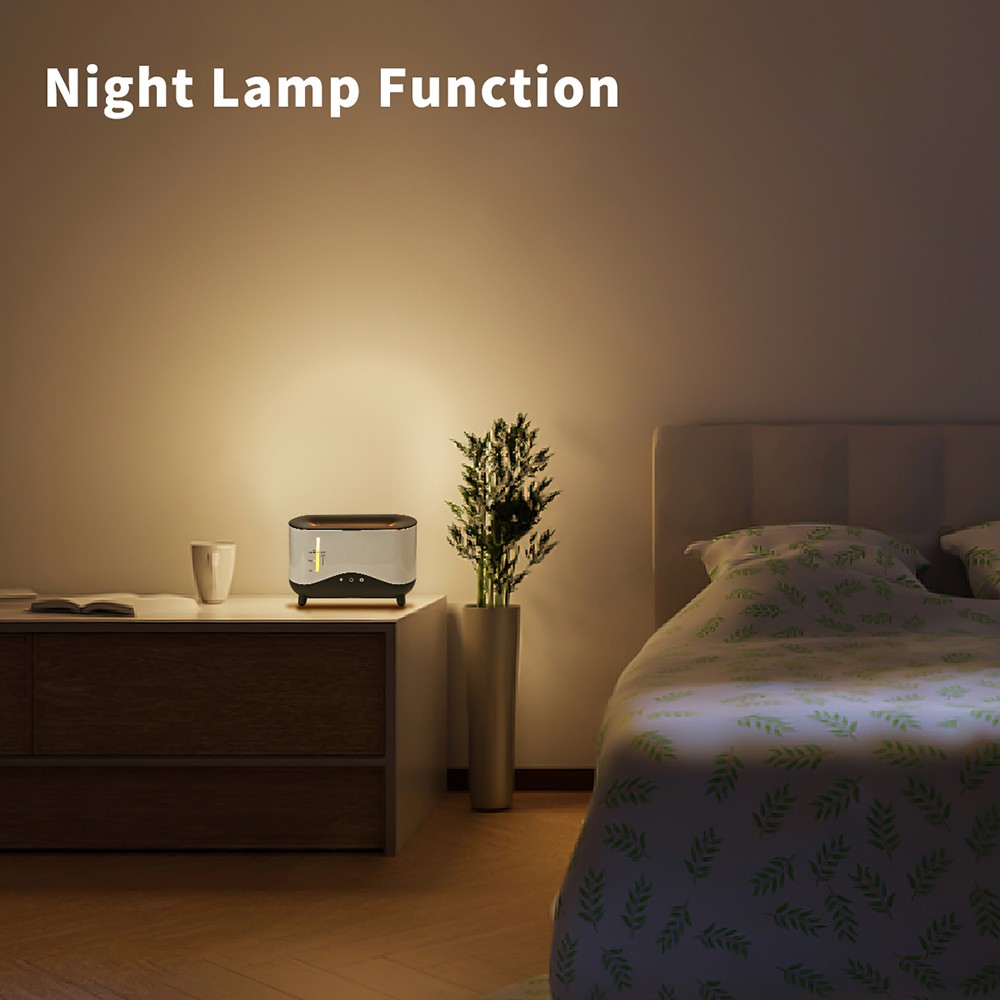 J2 Colorful Flame Diffuser with 3D Dynamic Mist, 250ml Ultrasonic for 12 Hours Working Time Auto-off Night Lamp Function